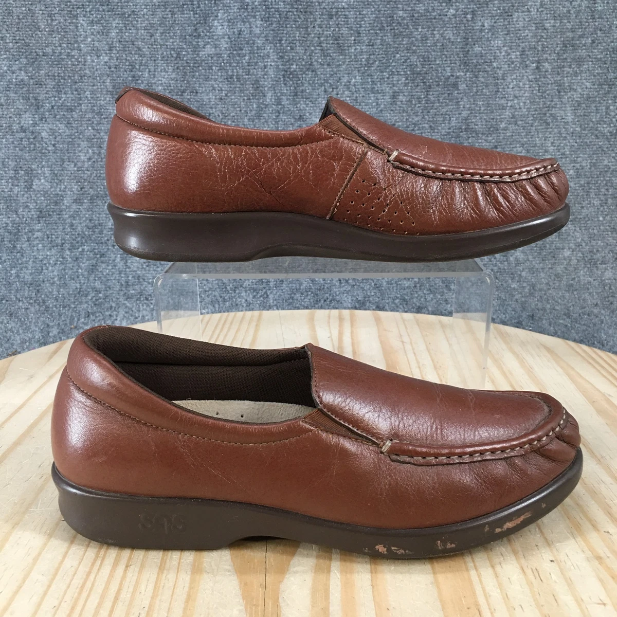 SAS (San Antonio Shoemakers) size 9.5 Side Gore slip-on loafers. Brown leather SAS Men main image 4