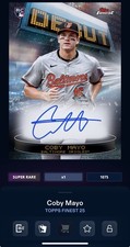 DIGITAL TOPPS BUNT 25 Coby Mayo RC FINEST 25 SUPER RARE DEBUT SIGNATURE Read