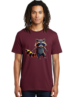 Raccoon Mens Graphic Tee, 100% Cotton, Casual Summer Wear