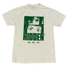 Hidden NY Anime Tee FW21 Mens S White Green Manga Eyes Made in USA