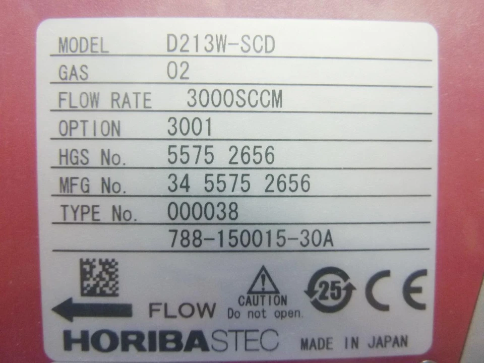 NEW Horiba STEC D213W-SCD Digital Mass Flow Module 3000 SCCM Gas O2 | NEW SEALED - Image 3 of 4