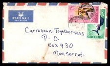 Mayfairstamps Grenada 1974 Carriacou to Monserrat Cover aaw_64189