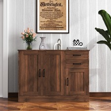 43.3" Modern Wood Buffet Sideboard w/2 Doors 2 Drawers Storage Cabinet Entryway