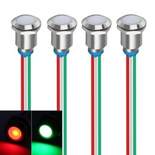 12mm Bi Color LED Indicator Light Green Red 12V 24V Panel Mount 4 Pack