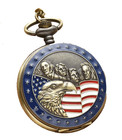 Presidents Eagle & Flag Pocket Watch Pendant & Chain Read Description Ships Free — photo 2