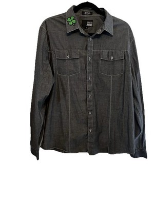 Eighth Avenue Men's (LG) Buttons Down Lucky Shirt W/4 Leaf Clover. C5