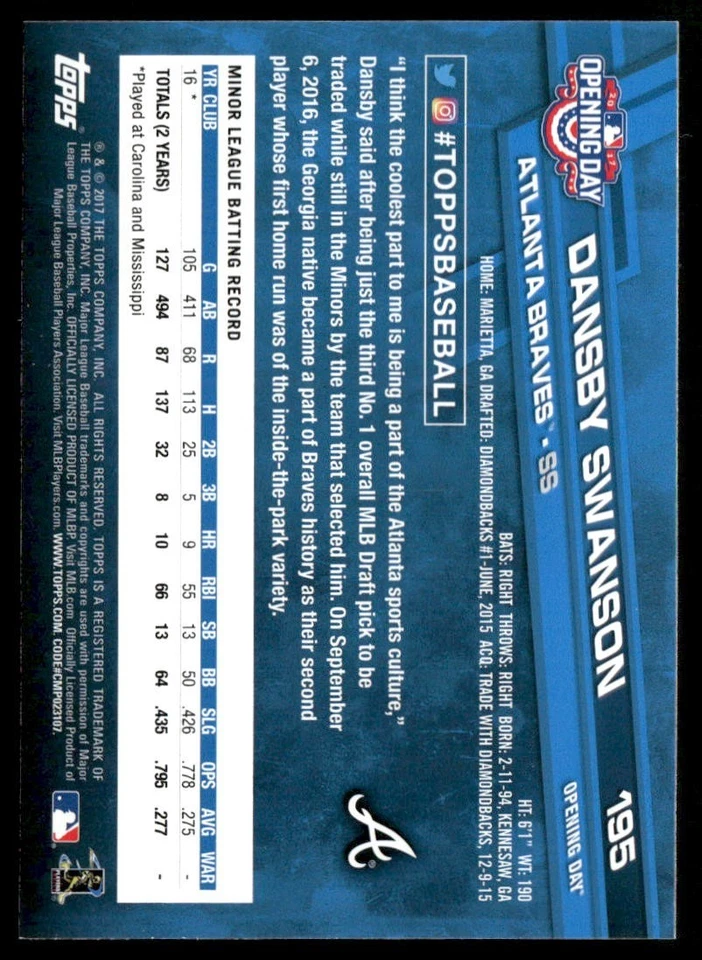 Juego completo de béisbol Topps Opening Day 2017 sin SP (200) Judge/Bregman RC Foto 3 de 4