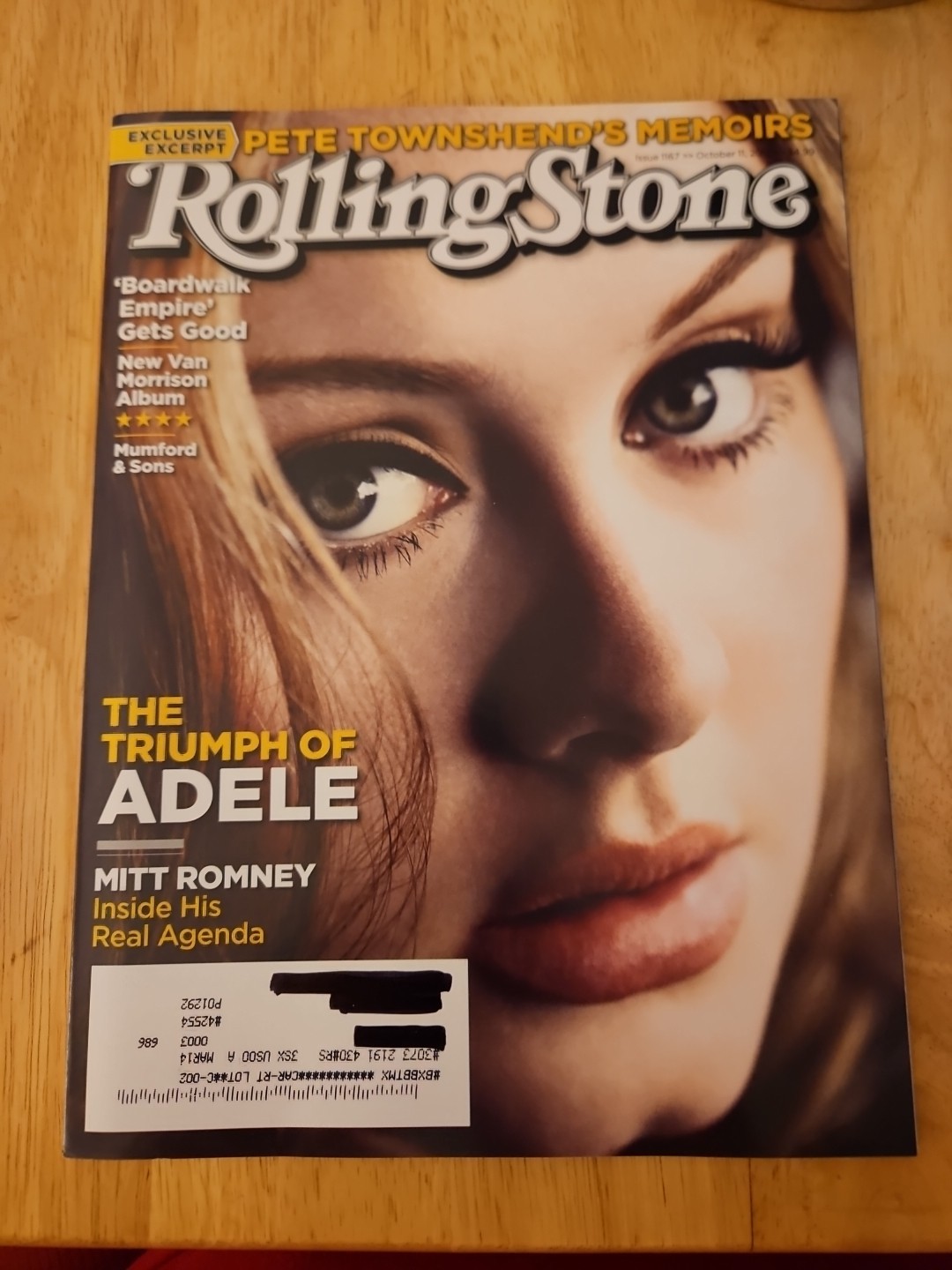 Rolling Stone Magazine Adele Pete Townshend Issue 1167 October 11, 2012