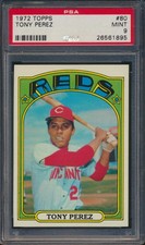 1972 Topps Tony Perez #80 HOF Cincinnati Reds PSA 9 MINT