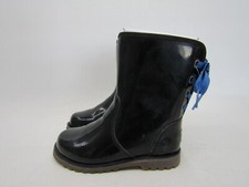 Ugg Corene Little Kids Youth Size 10 Black Patent Leather Blue Laces Boots