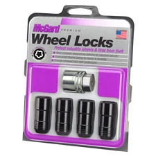 McGard 24208 Wheel Lock Set M14X2.0 Nut Cone Seat 13/16 Hex 2.25"Oal-Black