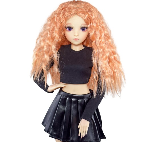 60cm 1/3 Muñeca BJD Con Maquillaje De Cara Pintado A Mano Pelo Rizado Vestido