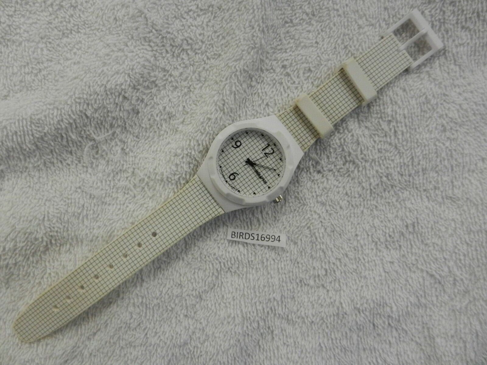 Jack Spade Men's WURU0014 Graphic Analog Display White Watch 137941 NEW BATT.