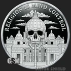 2021 1OZ Religion is Mind Control Proof - Silver Shield - Mini-Mintage Round