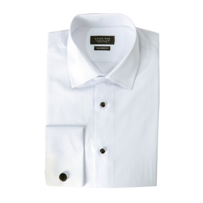 Slim Fit Tuxedo Dress Shirt White Herringbone Textured Men's French Cuff AZARMAN | eBay Slim Fit Tuxedo Dress Shirt White Herringbone Textured Men's French Cuff AZARMAN | eBay