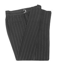 Boys Black Tuxedo Pants Pinstriped Zoot Suit Style with Satin Stripe 24" Waist