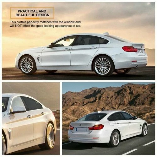 2Pcs Car Side Window Sun Shade Cover Visor Mesh Shield Sunshades UV Protection Foto 4 de 4