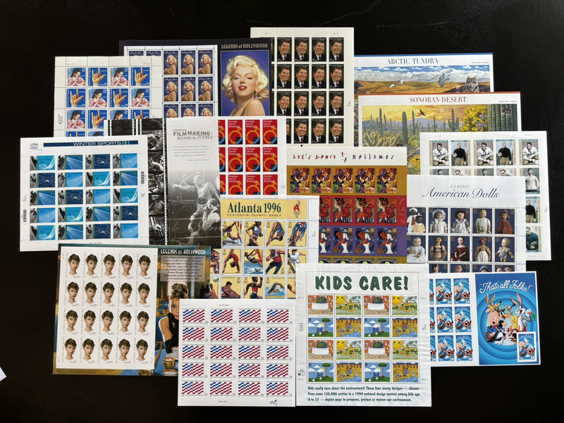 271 U.S. MINT STAMPS 16 SHEETS MINT NH LARGE COLLECTION LOT SEE IMAGES!!