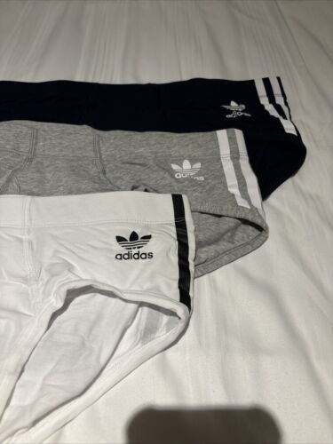 Mens Adidas Originals Comfort Flex Cotton 3-stripes Briefs 3pk Size Medium - Picture 2 of 9