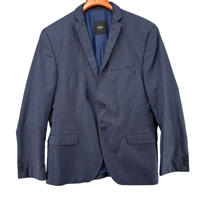 S.Oliver Black Label Blazer Mens Navy Blue 2 Button Wool Sports Coat Size 42R