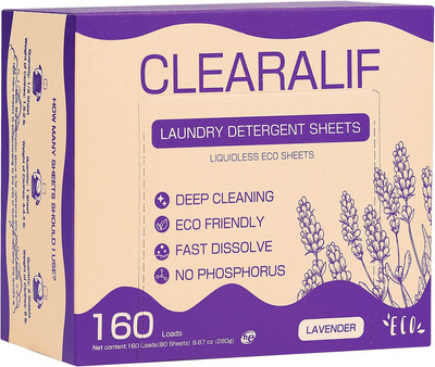 Laundry Detergent Sheets 80 Sheets (Up to 160 Loads), Lavender - Great for Apart