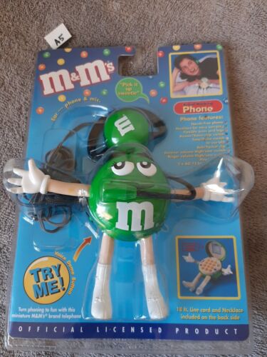 M&M's grünes Sammlertelefon mit Kopfhörer & Mikrofon - Bild 1 von 2