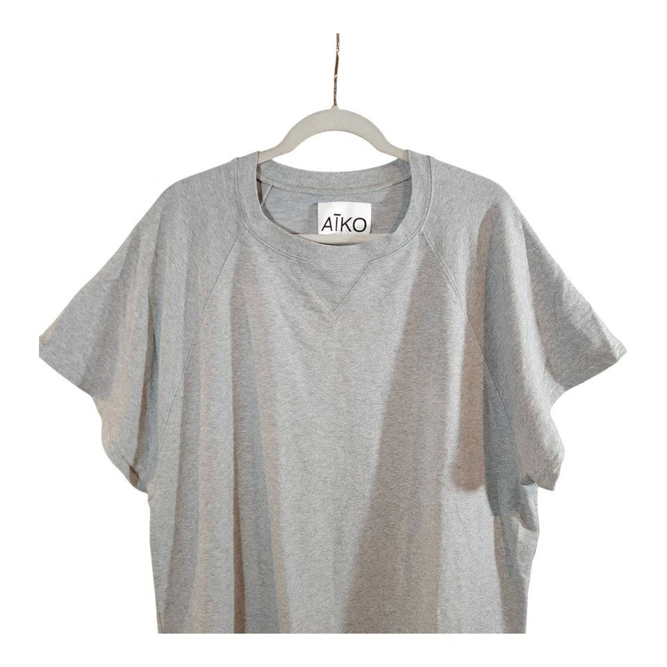 AĪKO Gris Manga Corta Raglán Gran Tamaño Longline Sudadera Informal Para Mujer XS Foto 2 de 4