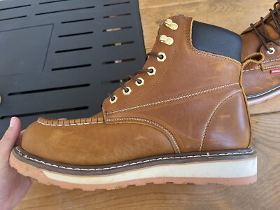 Sureway Mens SW601MS Brown Leather Lace Up Soft Toe Work  display picture 2