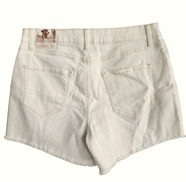 Sincerely Jules High Rise Shorts Distressed Jean Shorts Denim Cream Off White 11 thumbnail 3