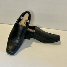 Burton Menswear London Men s Black Leather Dress Shoes Sz 43 Square Chiseled Toe