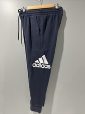 Adidas Sweatpants Medium Blue Big Logo Tapered Pockets