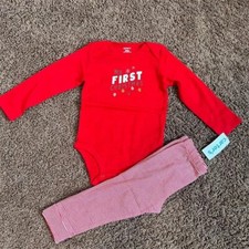Carter  s Unisex Red Pajama Set My First Christmas Size 24 Months NWT