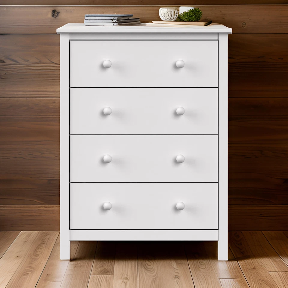 Dresser for Bedroom with 4 Deep Storage Drawers Solid Wood - Image 3 of 4