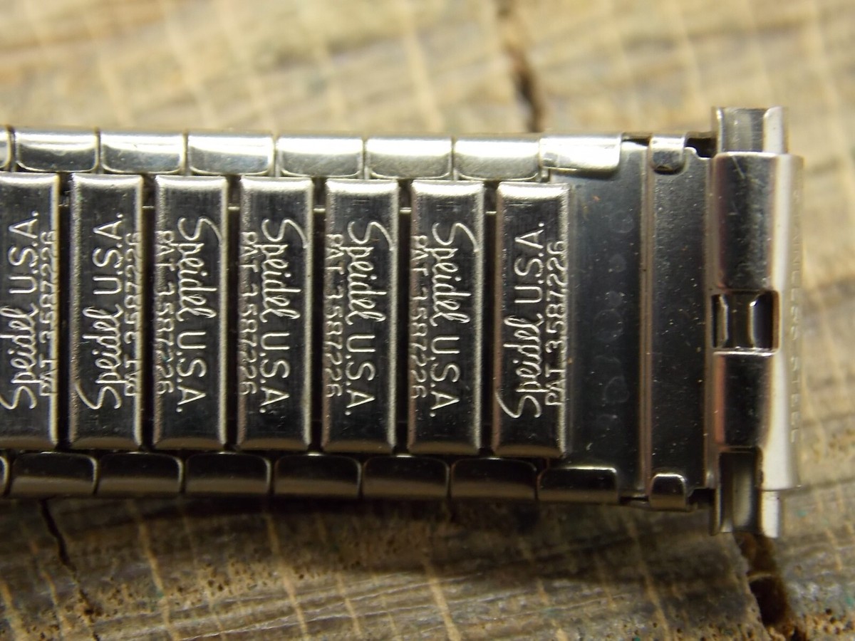 Bracelet De Montre Vintage Speidel Lady - Acier Inoxydable Argenté Lisse - Expansion Anneau C