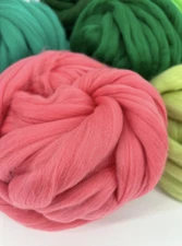 Pink Wool Roving, Pink Roving, Wool Rove, Pink Felting Wool, Pink Spin Fiber