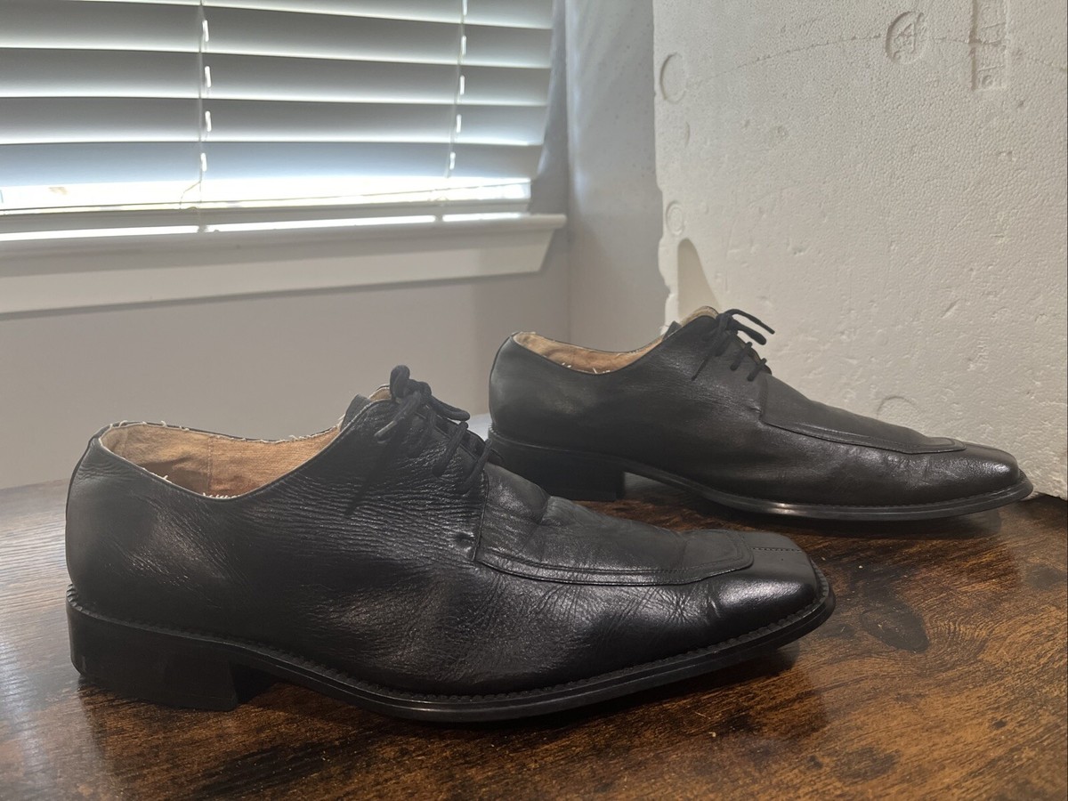 Borgesi Beverly Hills Collection Black Leather Square Toe
