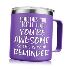  Christmas Gifts for Women, Inspirational Coffee Mug, Birthday Purple-14 oz