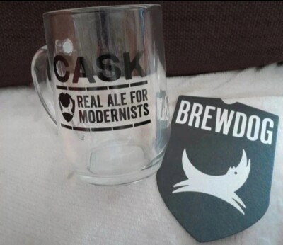 BrewDog Cask Ale Pint Glass & Beer Mat Brand New