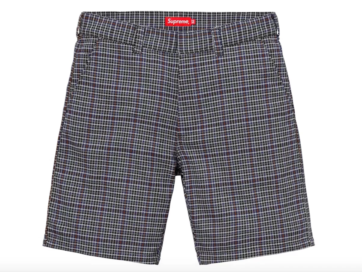 NEW Supreme Work Short Grey Plaid Sz 32