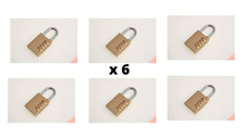 Wickes Combination Padlock Solid Brass x 6