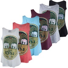 Womens Ladies Chang Thailand Beer Sleeveless Cotton Vest Tank Top Thai Beach UK