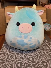 Tuluck the Blue Cow Squishmallow Easter 2023 Ultra Rare Tag Brand New 16"