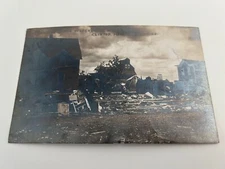 Printing Office Tornado June 27 1908 Clinton Minnesota RPPC Disaster Postcard