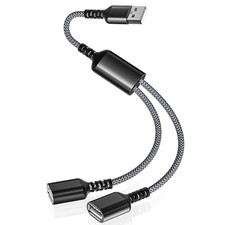 Itramax USB Splitter 1 in 2 Out 1FT Y Cable,Double USBA Dapter,Usb Male to Two F