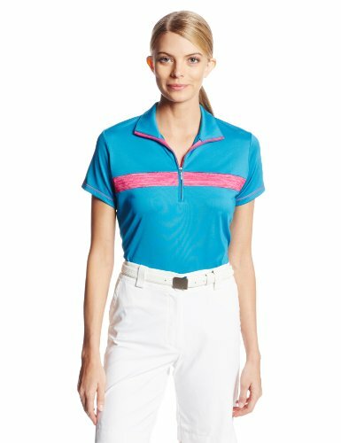 Женская футболка поло Adidas Golf с текстурированным принтом Puremotion на молнии - Три цвета