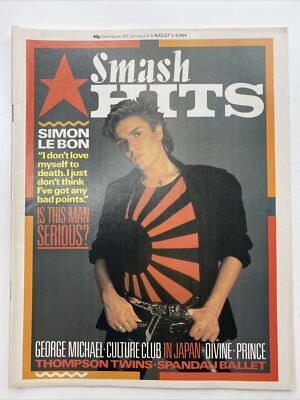 SIMON LE BON : SMASH HITS MAGAZINE -1984 - CULTURE CLUB / SPANDAU BALLET POSTER