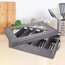 Silverware Box Organizer Tableware Utensil Chest for Cutlery Spoons Utensils