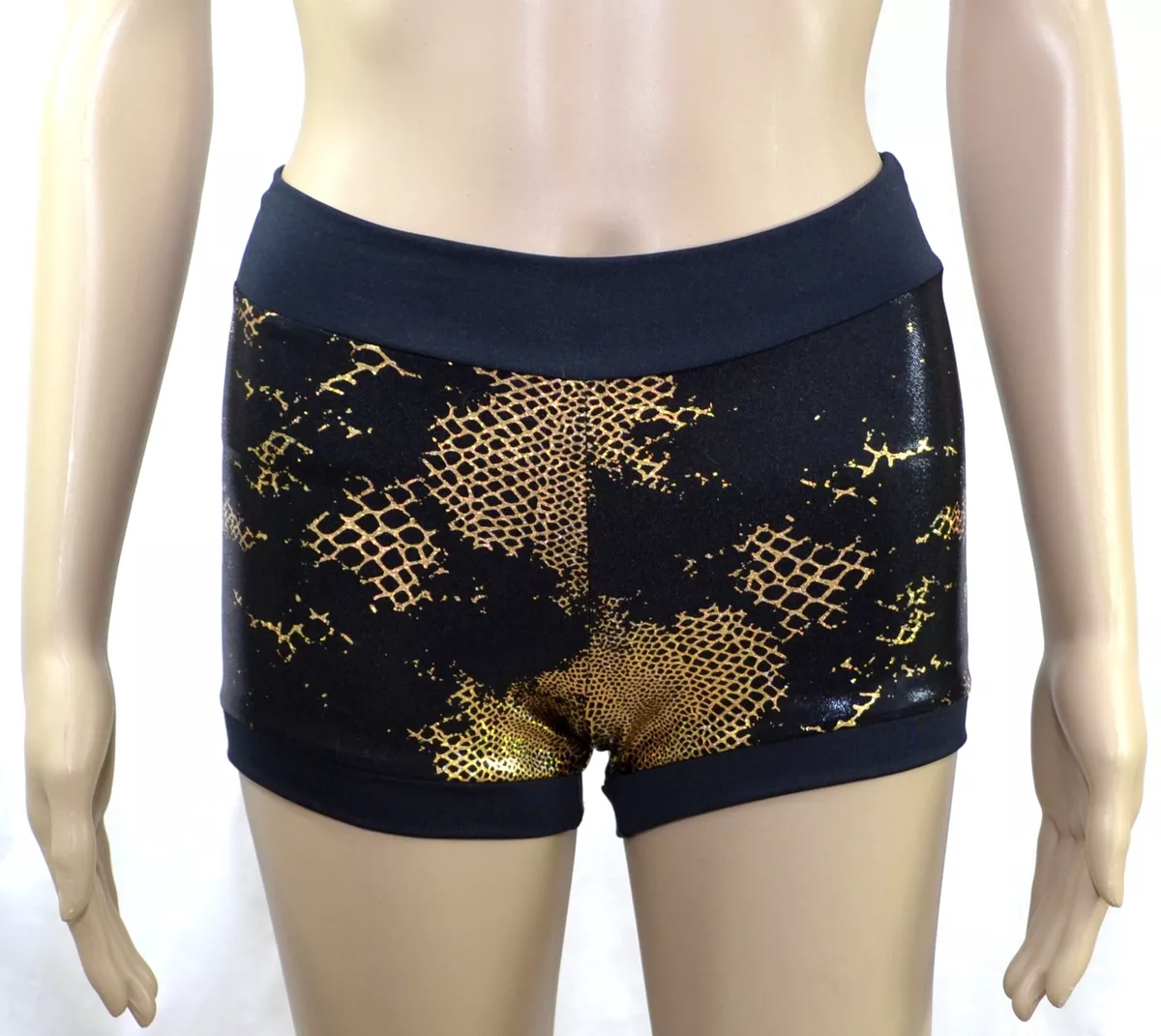 Booty Shorts Wild Gold Gym Dance Roller Derby Yoga Pants Pole