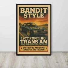 1977 Trans Am Poster – Smokey and the Bandit Muscle Car Wall Art