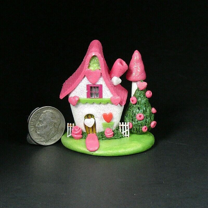 Miniature Handmade Fairy Valentine House   OOAK By O'Dare